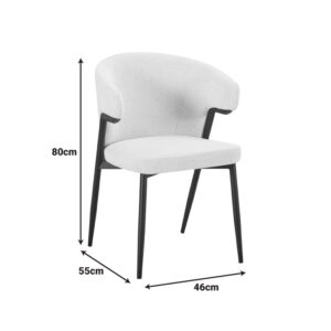 428 000019 2 Armchair Ezande Argos The Classic beige fabric with black metal leg 48x55x81.5cm