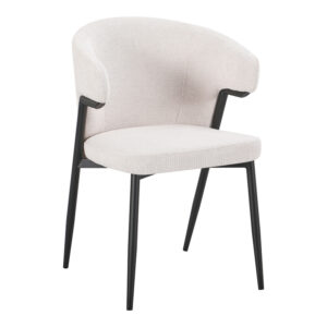 Armchair Ezande Argos The Classic beige fabric with black metal leg 48x55x81.5cm