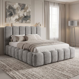 Double bed Narnia Argos The Classic grey boucle fabric 160x200cm