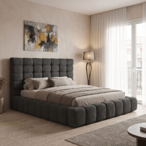 Double bed Pernant Argos The Classic anthracite boucle fabric 160x200cm