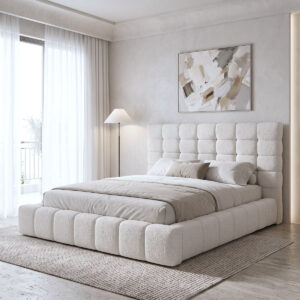 Double bed Pernant Argos The Classic ecru boucle fabric 160x200cm