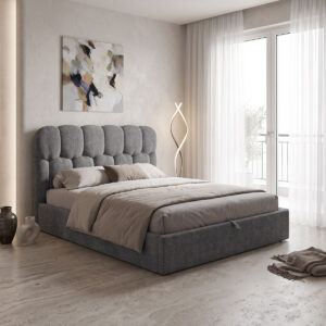 Double bed Sectra Argos The Classic grey boucle fabric 160x200cm