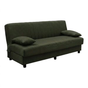 438 000004 1 Three seater sofabed Romina Argos The Classic with storege space olive green fabric 180x75x85cm