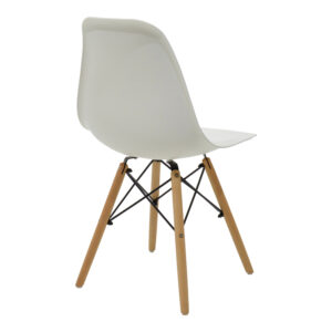 499 000001 1 Julita Argos The Classic chair white PP with wooden legs in natural finish 46x52x81cm