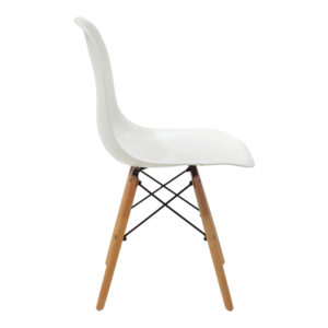499 000001 2 Julita Argos The Classic chair white PP with wooden legs in natural finish 46x52x81cm