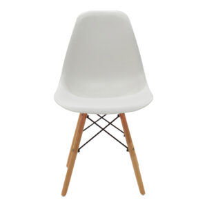 499 000001 3 Julita Argos The Classic chair white PP with wooden legs in natural finish 46x52x81cm