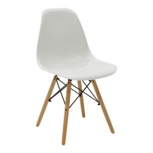 Julita Argos The Classic chair white PP with wooden legs in natural finish 46x52x81cm