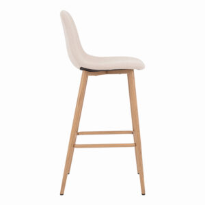 499 000038 2 Bar stool Bella Argos The Classic cream fabric with natural color metal leg 41.5x49x108cm