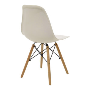 499 000050 1 Julita Argos The Classic chair cream PP with wooden legs in natural finish 46x52x81cm