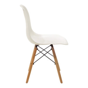 499 000050 2 Julita Argos The Classic chair cream PP with wooden legs in natural finish 46x52x81cm