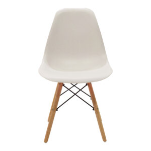499 000050 3 Julita Argos The Classic chair cream PP with wooden legs in natural finish 46x52x81cm