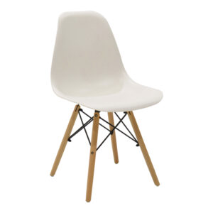 Julita Argos The Classic chair cream PP with wooden legs in natural finish 46x52x81cm