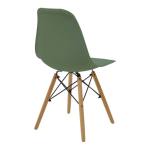 499 000051 1 Julita Argos The Classic chair olive green PP with wooden legs in natural finish 46x52x81cm