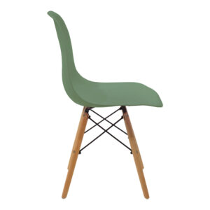 499 000051 2 Julita Argos The Classic chair olive green PP with wooden legs in natural finish 46x52x81cm