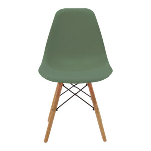 499 000051 3 Julita Argos The Classic chair olive green PP with wooden legs in natural finish 46x52x81cm