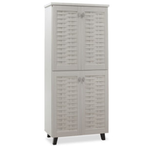 Shoe cabinet MANTAM Argos The Classic 24 pairs white-grey 78x40x170.5cm