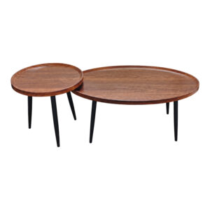 072 000192 2 Coffee tables Jeda Argos The Classic 2 pieces light walnut