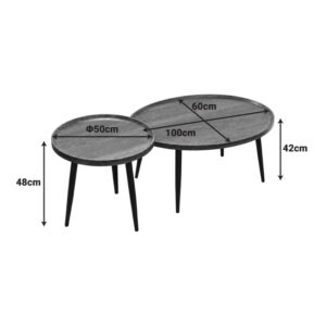 072 000192 3 Coffee tables Jeda Argos The Classic 2 pieces light walnut