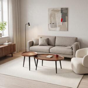 Coffee tables Jeda Argos The Classic 2 pieces light walnut