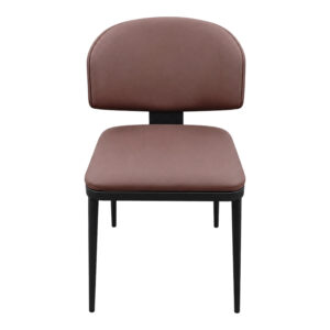 072 000194 2 Chair Leyla pakowold brown PU with black metal 46x46x82.5cm