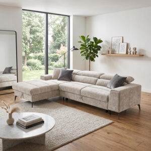 Right corner sofa Porema Argos The Classic beige fabric 270x184x93cm