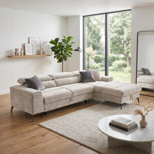Left corner sofa Porema Argos The Classic beige fabric 270x184x93cm