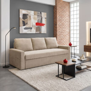 Three seater sofabed Keyla Argos The Classic grey beige fabric 215x86x87cm