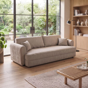 Three seater sofabed Storida Argos The Classic with storage space beige fabric 255x94x92cm