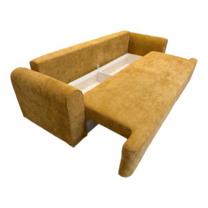 Three seater sofabed Storida Argos The Classic with storage space yellow fabric 255x94x92cm