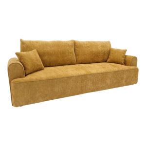 Three seater sofabed Storida Argos The Classic with storage space yellow fabric 255x94x92cm