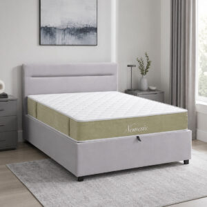 Bed with mattress and storage space Molito-Nemesis Argos The Classic velvet grey 120x200cm