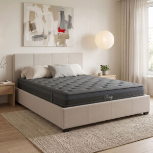 Bed with mattress and storage space Norse-Resty Argos The Classic fabric ecru 160x200cm