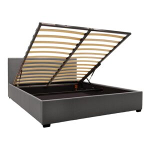 Bed with mattress and storage space Norse-Resty Argos The Classic fabric charcoal gray 160x200cm