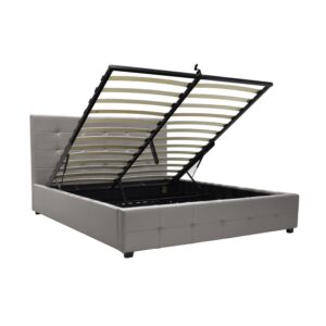 Bed with mattress and storage space Roi-Resty Argos The Classic PU grey 160x200cm