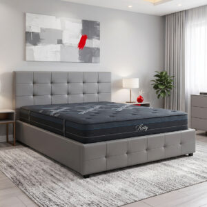 Bed with mattress and storage space Roi-Resty Argos The Classic PU grey 160x200cm