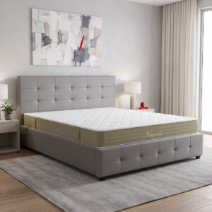 Bed with mattress and storage space Roi-Nemesis Argos The Classic PU grey 160x200cm