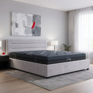 Bed with mattress and storage space Molito-Resty Argos The Classic velvet grey 160x200cm
