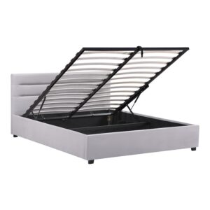 Bed with mattress and storage space Molito-Nemesis Argos The Classic velvet grey 160x200cm