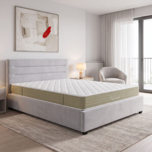 Bed with mattress and storage space Molito-Nemesis Argos The Classic velvet grey 160x200cm
