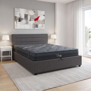 Bed with mattress and storage space Molito-Resty Argos The Classic anthracite fabric 160x200cm