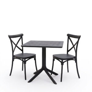 Dining set Crossie Groovy Argos The Classic set 3pcs anthracite PP 80x80x74cm