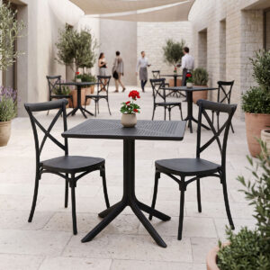 Dining set Crossie Groovy Argos The Classic set 3pcs anthracite PP 80x80x74cm