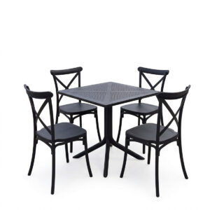 Dining set Crossie Groovy Argos The Classic set 5pcs anthracite PP 80x80x74cm