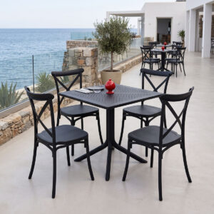 Dining set Crossie Groovy Argos The Classic set 5pcs anthracite PP 80x80x74cm