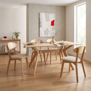 Dining table set Canon grey beige chair with Raffles table Argos The Classic set of 5 pieces rubberwood in walnut color 150x90x76cm