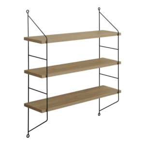 Wall shelf Vender Argos The Classic in natural shade with black metal 60x15x70cm