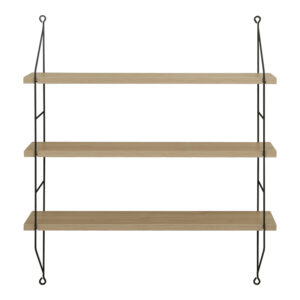 Wall shelf Vender Argos The Classic in natural shade with black metal 60x15x70cm