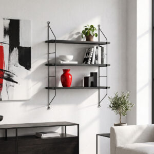 Wall shelf Vender Argos The Classic anthracite with black metal 60x15x70cm