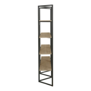 Bookcase shelf Strake Argos The Classic in natural shade black metal 140x30x160cm