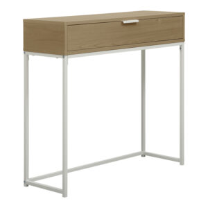 Console Joumpa Argos The Classic with drawer in natural shade with white metal 80x28x76.5cm